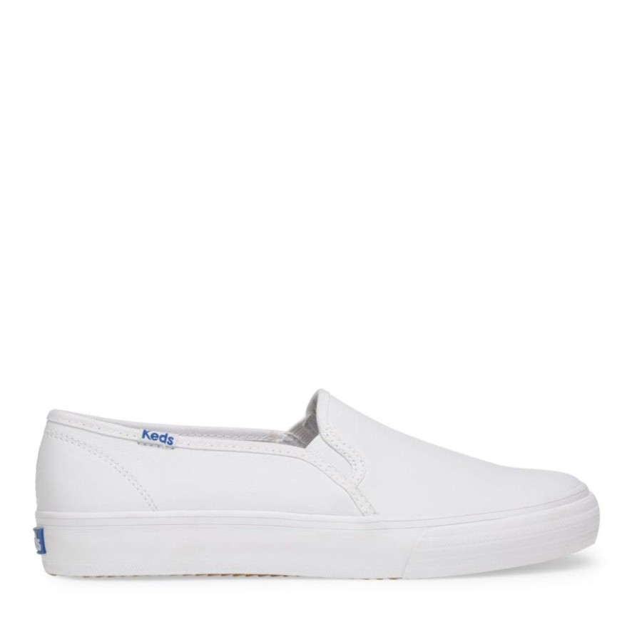 Women'S Shoes Keds | Keds Women'S Double Decker Leather In White