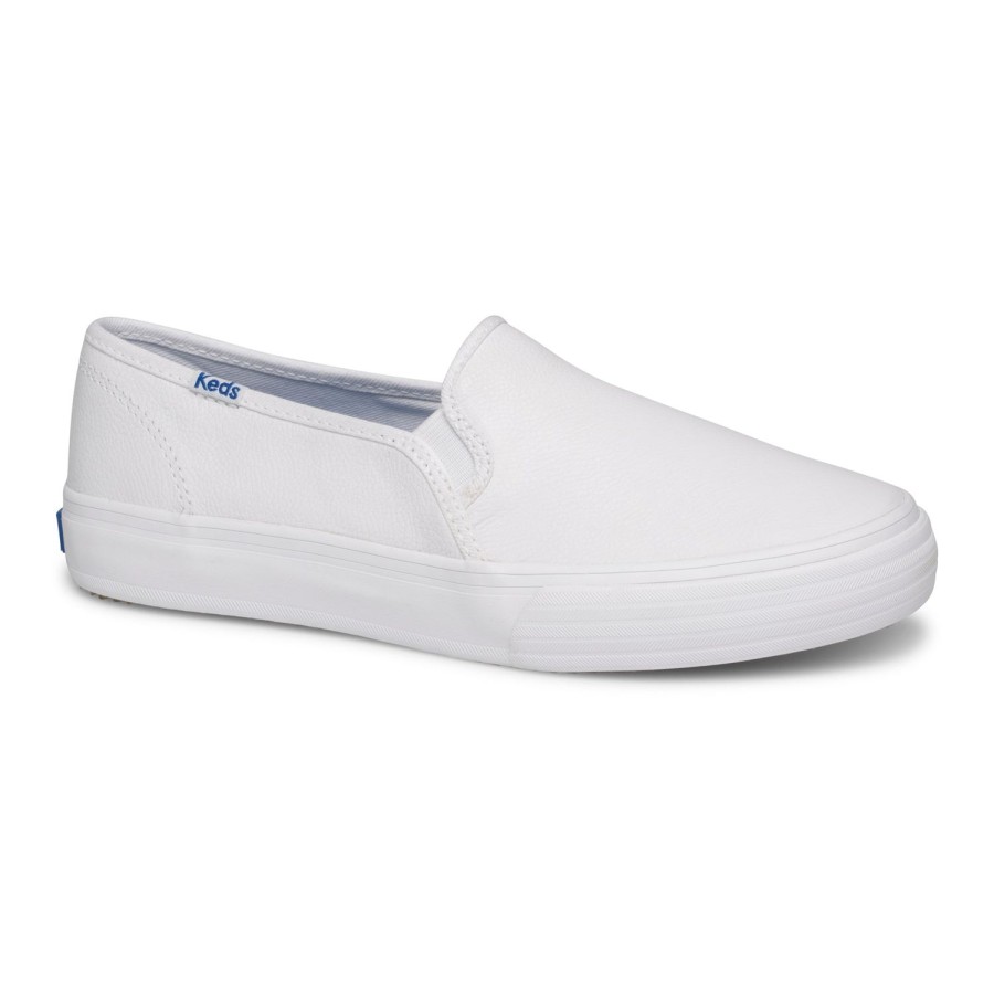 Women'S Shoes Keds | Keds Women'S Double Decker Leather In White