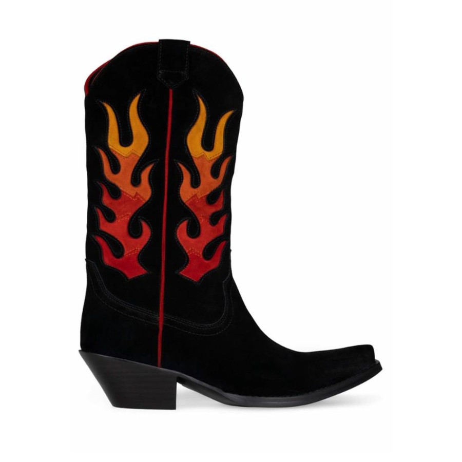 Women'S Shoes Jeffrey Campbell Women | Jeffrey Campbell Women'S Flameboy_M Black Sue Red Cow Sue M