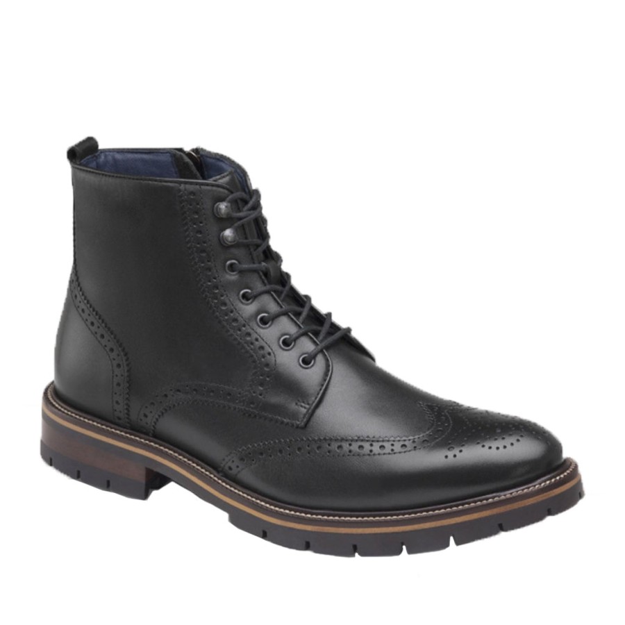 Men'S Shoes JOHNSTON & MURPHY | Johnston & Murphy Men'S Cody Wingtip Zip Boots In Black