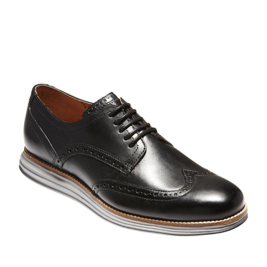 Men'S Shoes Cole Haan | Cole Haan Men'S Originalgrand Wingtip Oxford In Black/Ironstone