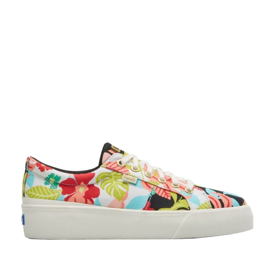 Women'S Shoes Keds | Keds Women'S Jump Kick Duo Tropical Print In Black/Coral