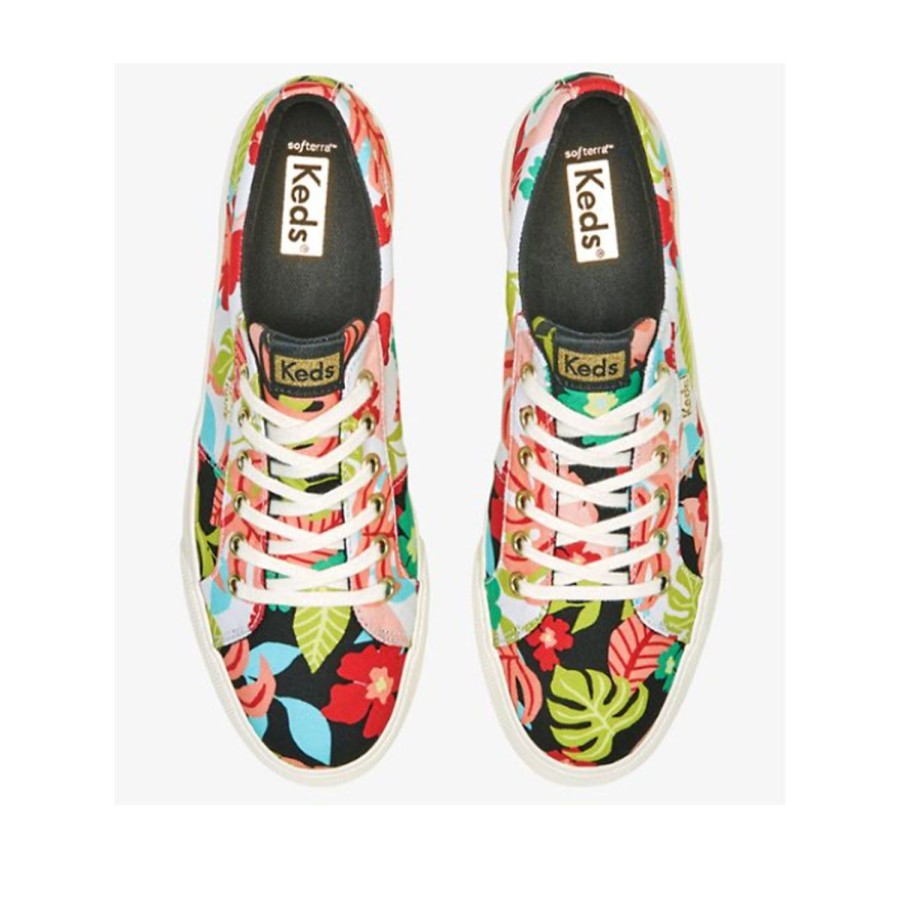 Women'S Shoes Keds | Keds Women'S Jump Kick Duo Tropical Print In Black/Coral