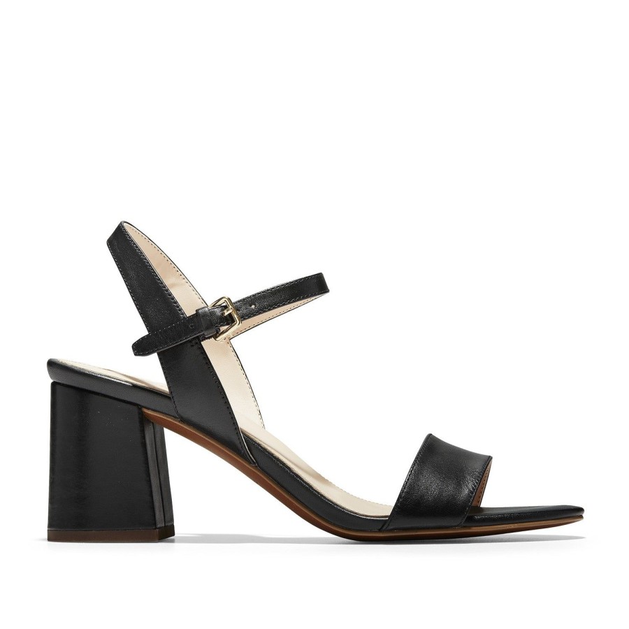 Women'S Shoes Cole Haan | Cole Haan Women'S Josie Block Heel Sandal In Black Leather