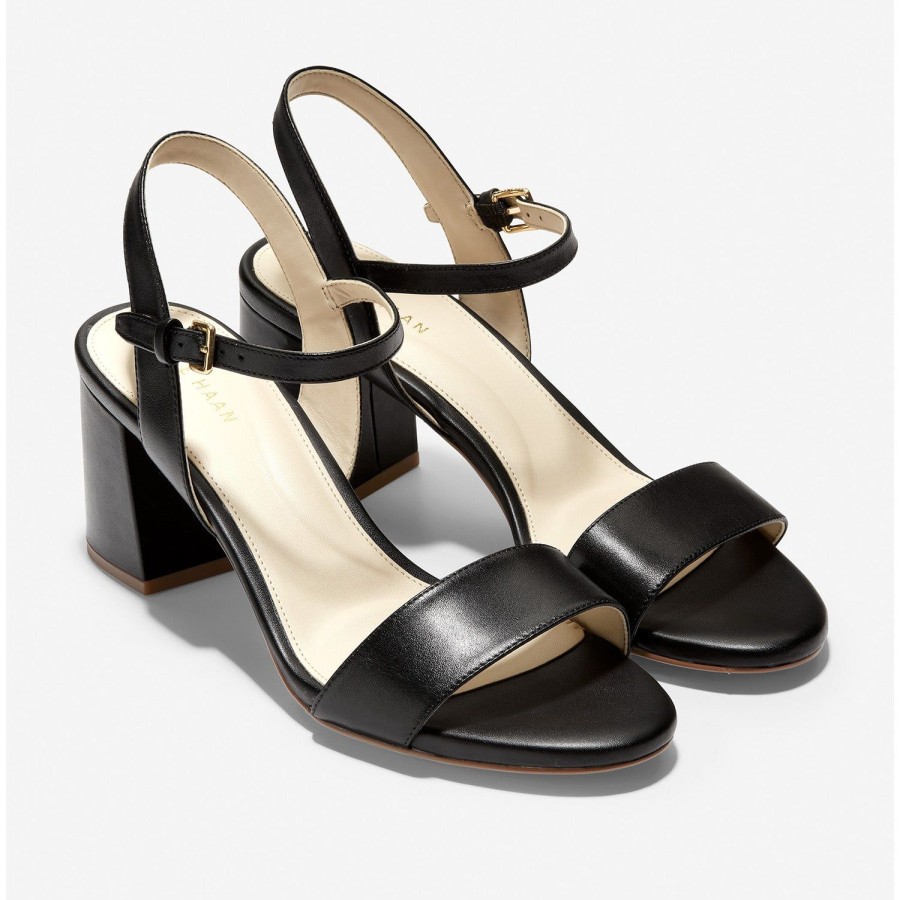 Women'S Shoes Cole Haan | Cole Haan Women'S Josie Block Heel Sandal In Black Leather