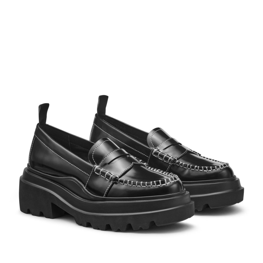 Women'S Shoes G.H. BASS | G.H. Bass Women'S Platform Lug Loafer In Black