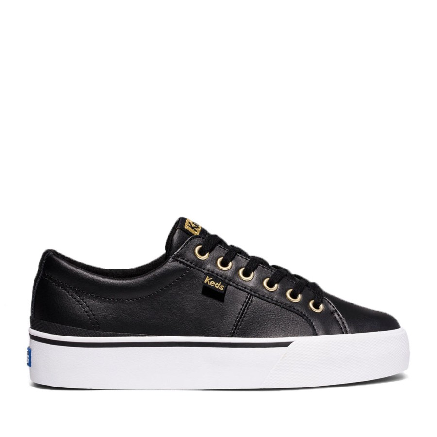 Women'S Shoes Keds | Keds Women'S Jump Kick Duo Leather In Black