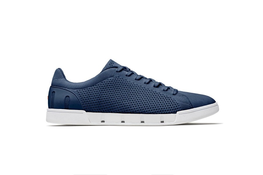 Men'S Shoes SWIMS | Swims Men'S Breeze Tennis Knit Sneakers In Navy