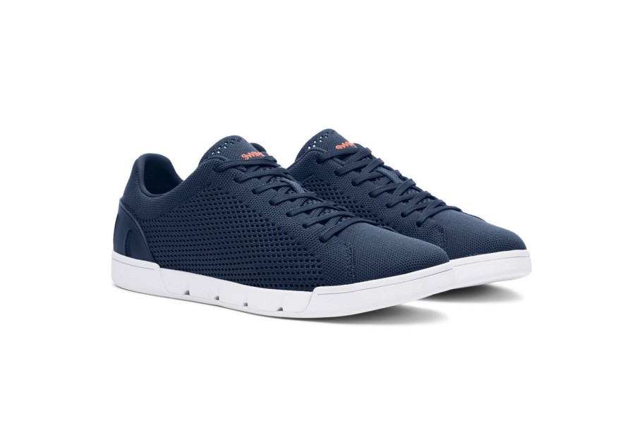 Men'S Shoes SWIMS | Swims Men'S Breeze Tennis Knit Sneakers In Navy