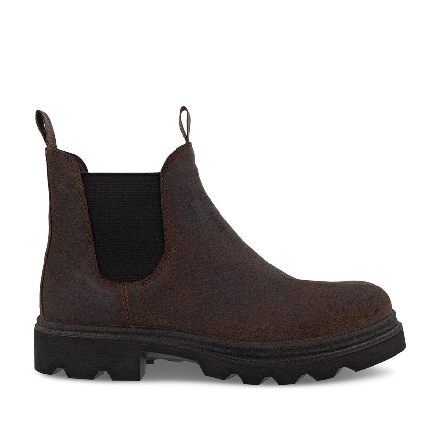 Men'S Shoes ECCO | Ecco Men'S Grainer Chelsea Boot In Coffee