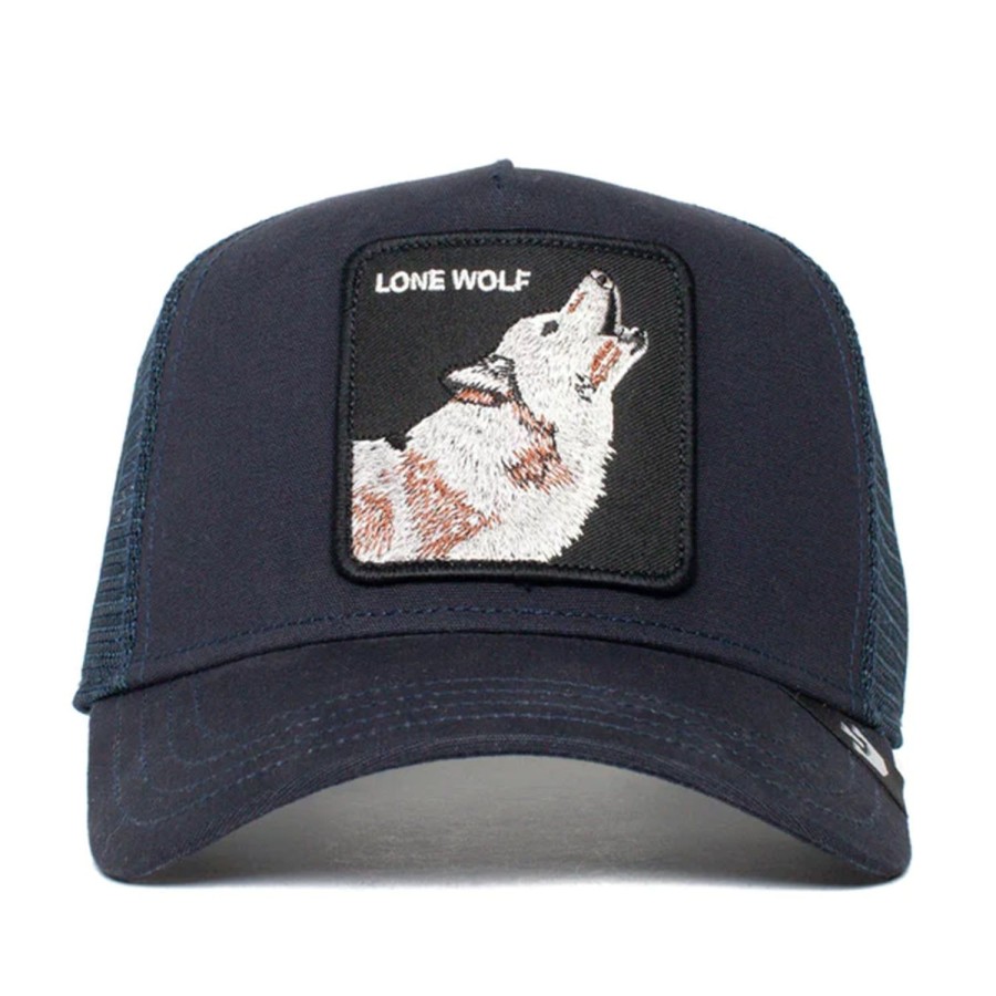 Men'S Accessories Goorin Bros. | Goorin Bros. The Lone Wolf Trucker Hat In Navy