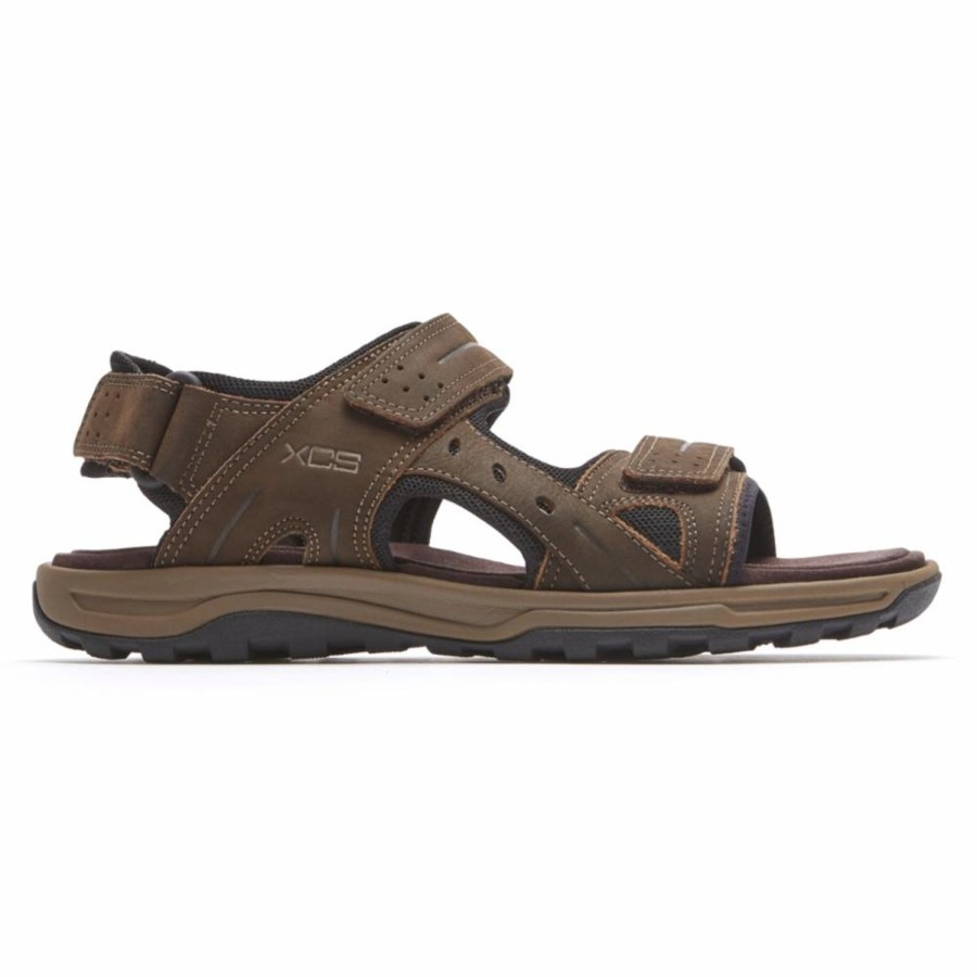 Men'S Shoes Rockport Men | Rockport Men'S Adjustable Sandal Trail Technique Sandal Brown M