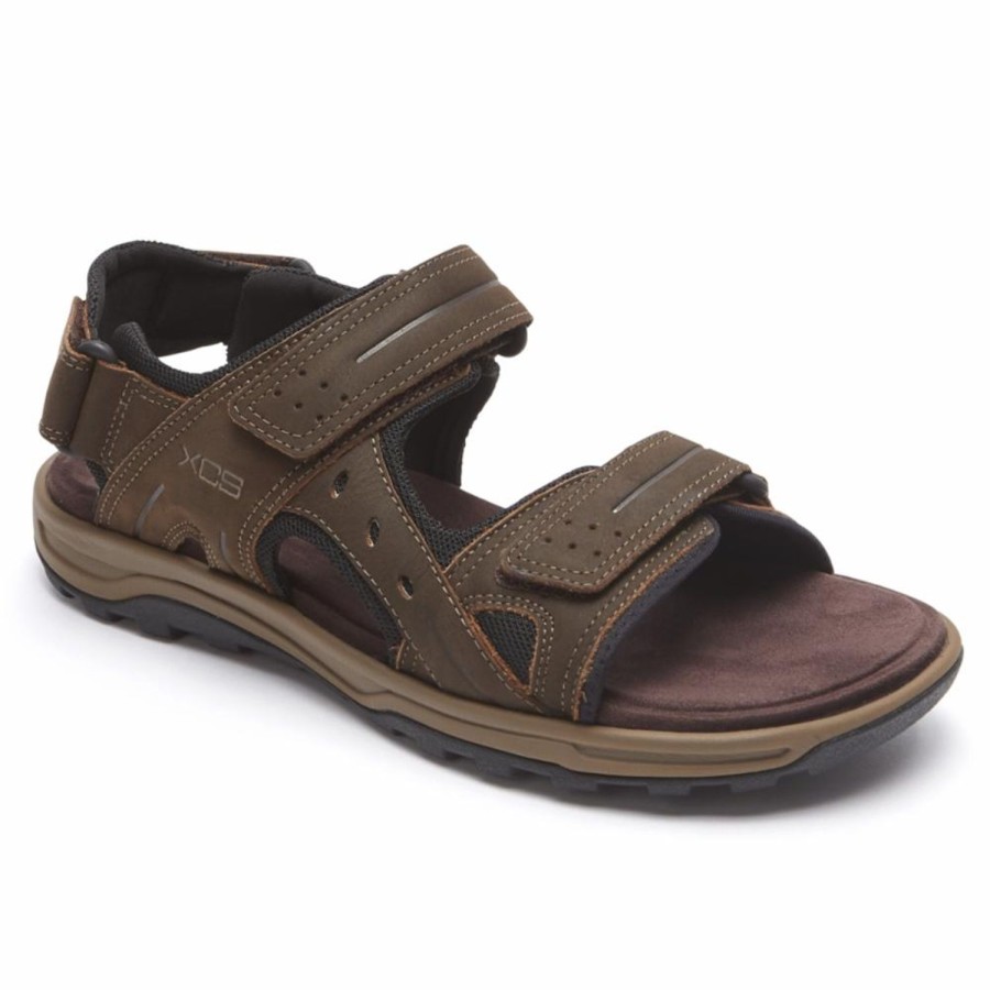 Men'S Shoes Rockport Men | Rockport Men'S Adjustable Sandal Trail Technique Sandal Brown M