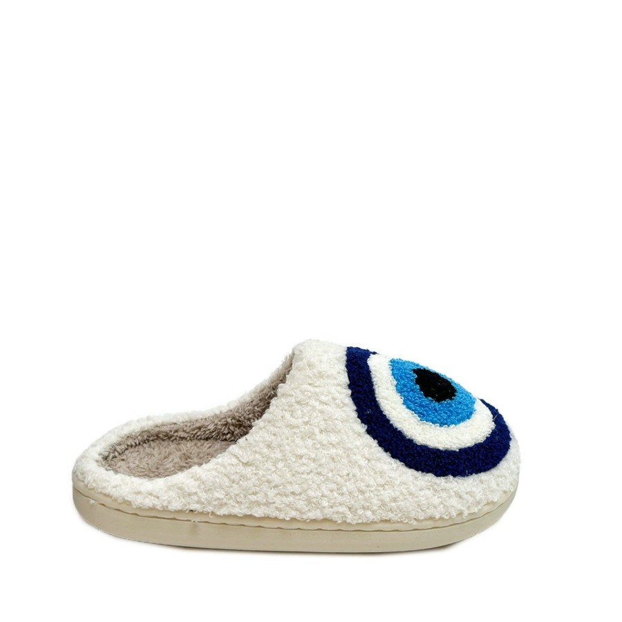 Women'S Shoes FLOOF | Floof Evil-Eye Slippers In White