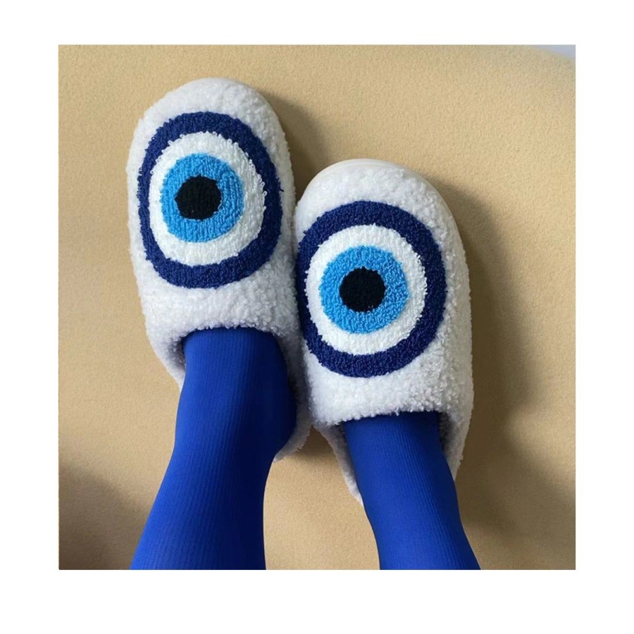 Women'S Shoes FLOOF | Floof Evil-Eye Slippers In White