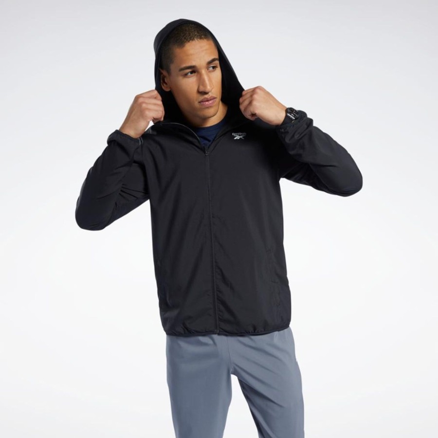 Men'S Apparel Reebok Apparel Men | Reebok Apparel Men'S Id Train Woven Jacket Reebok Training App Men Bla