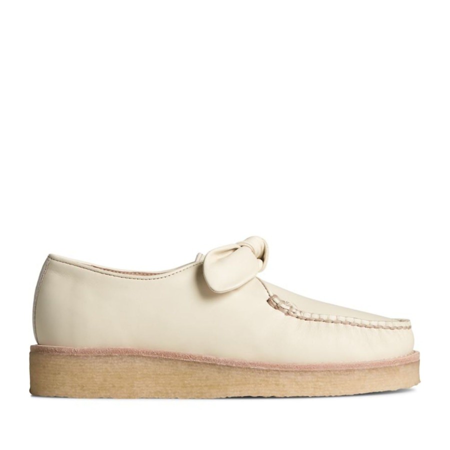 Women'S Shoes Sperry | Sperry Women'S Captain'S Crepe Bow Oxford In Ivory