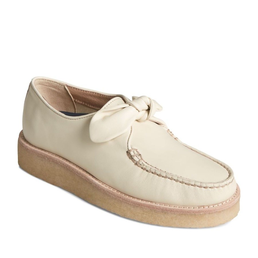 Women'S Shoes Sperry | Sperry Women'S Captain'S Crepe Bow Oxford In Ivory