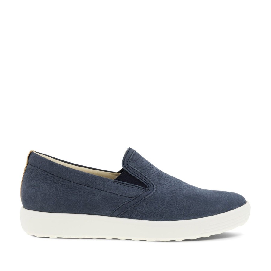 Women'S Shoes ECCO | Ecco Women'S Soft 7 Slip-On In Marine/Powder