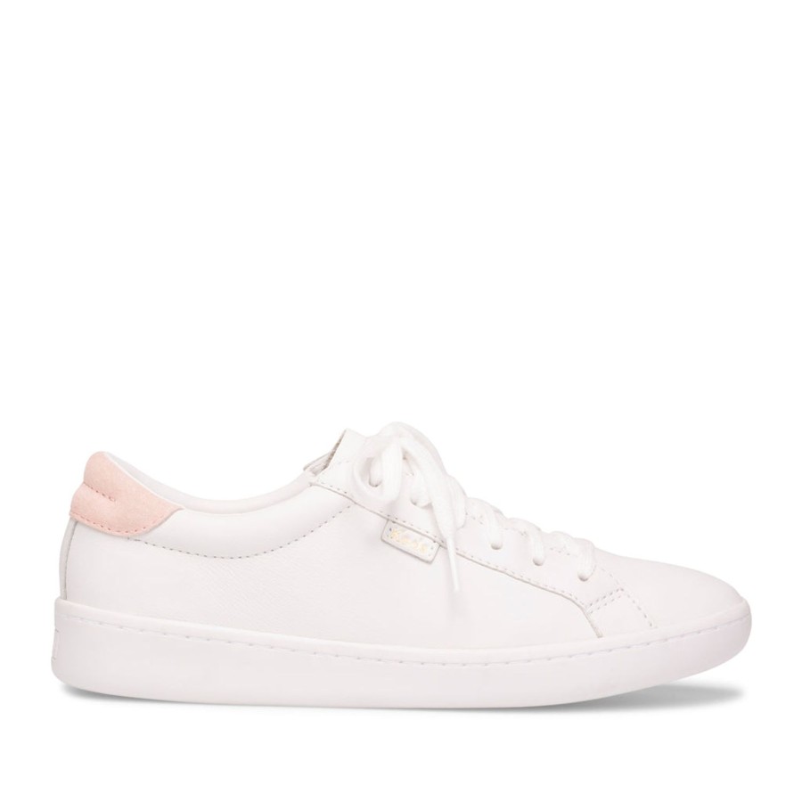 Women'S Shoes Keds | Keds Women'S Ace Leather Shoe In White And Blush