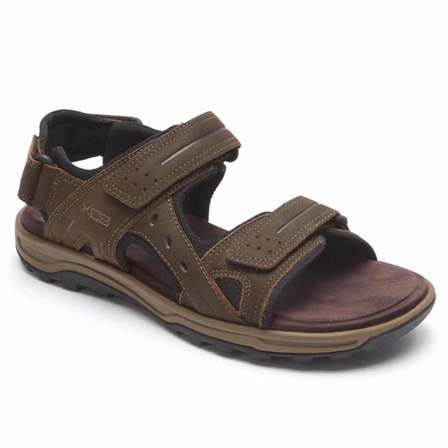 Men'S Shoes Rockport Men | Rockport Men'S Adjustable Sandal Trail Technique Sandal Brown W