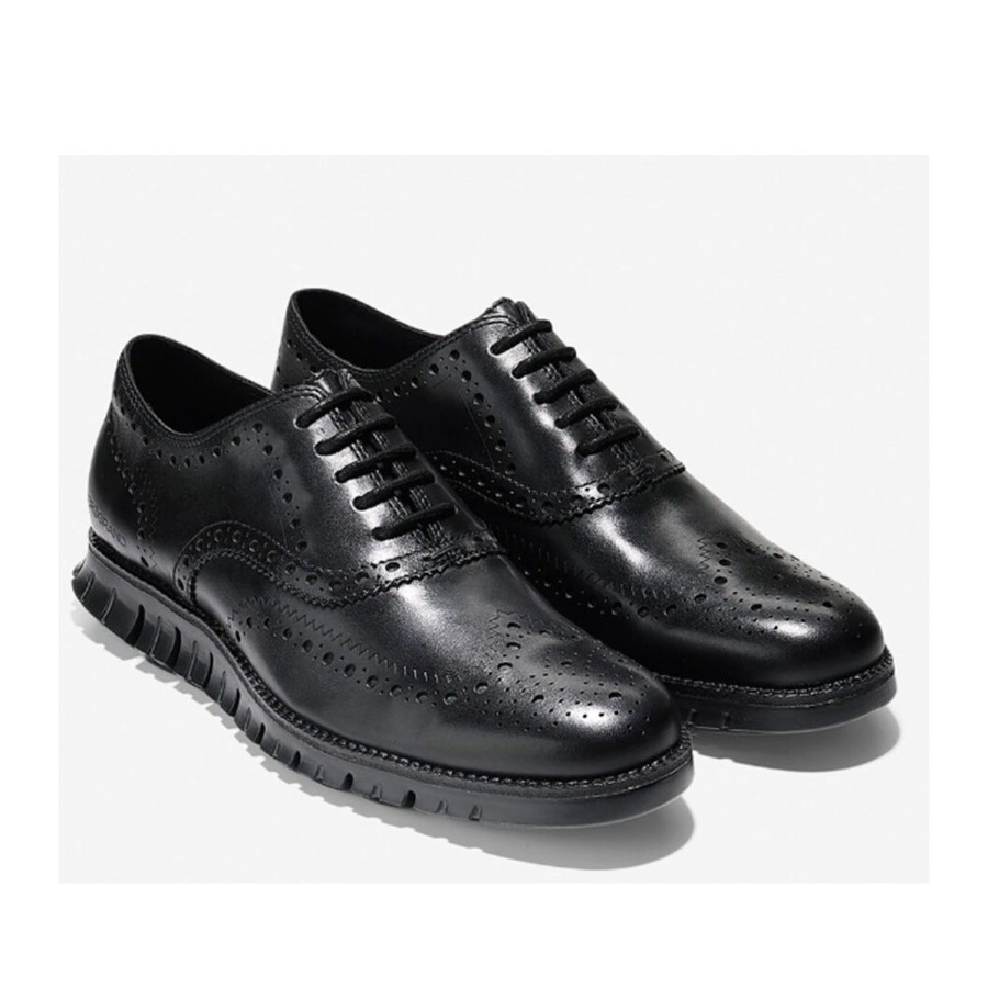 Men'S Shoes Cole Haan | Cole Haan Men'S Zerogrand Wingtip Oxford In Black