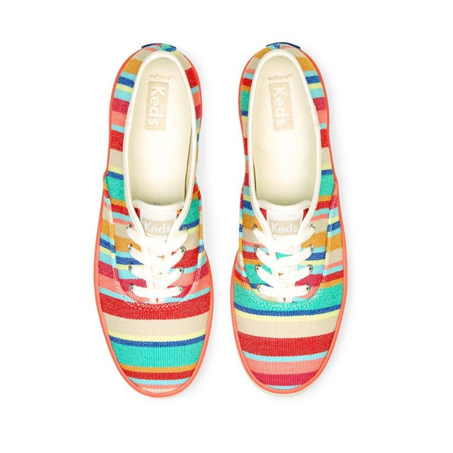 Women'S Shoes Keds | Keds Women'S Champion Ef Stripe In Pink Multi