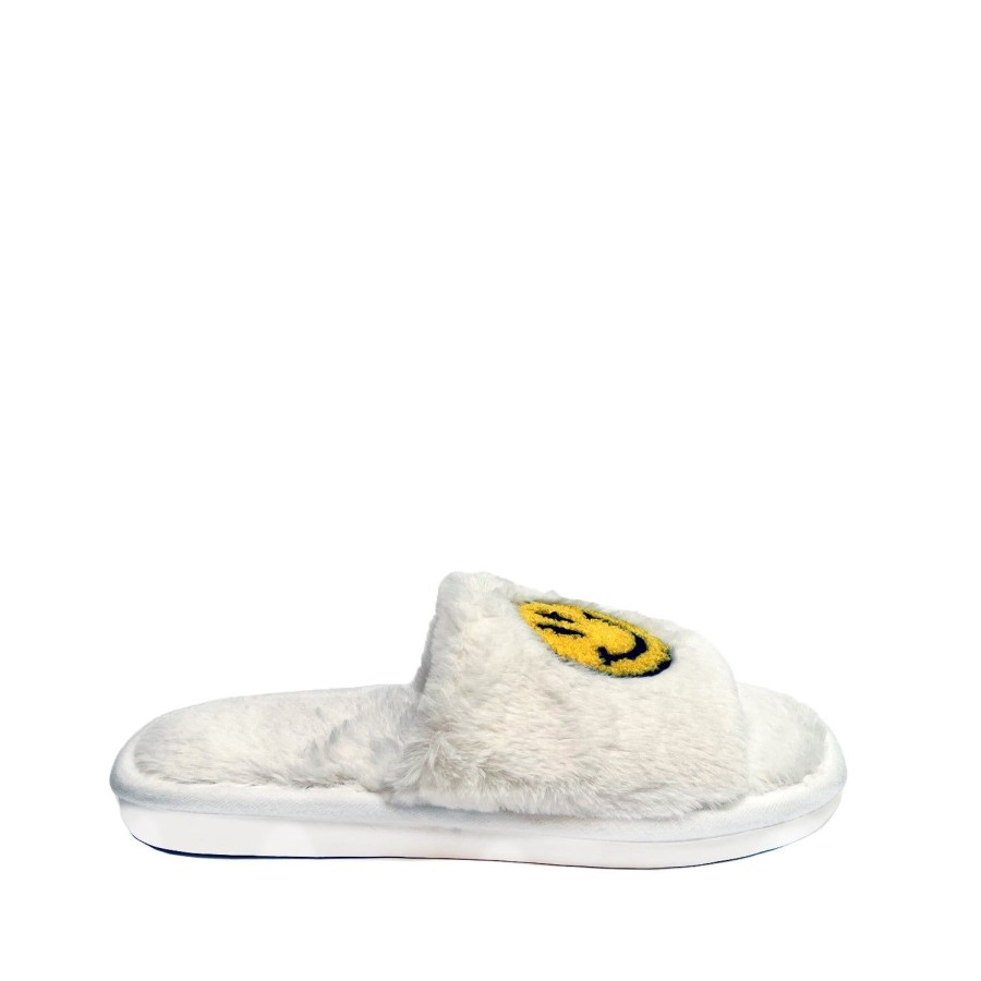 Women'S Shoes FLOOF | Floof Fluffy Smile Slippers In White