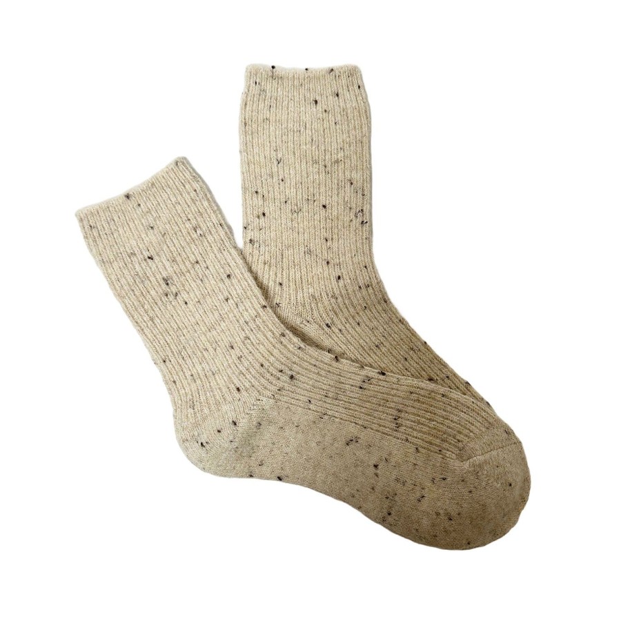 Women'S Apparel FLOOF | Floof Women'S Speckled Wool Blend Socks In Beige