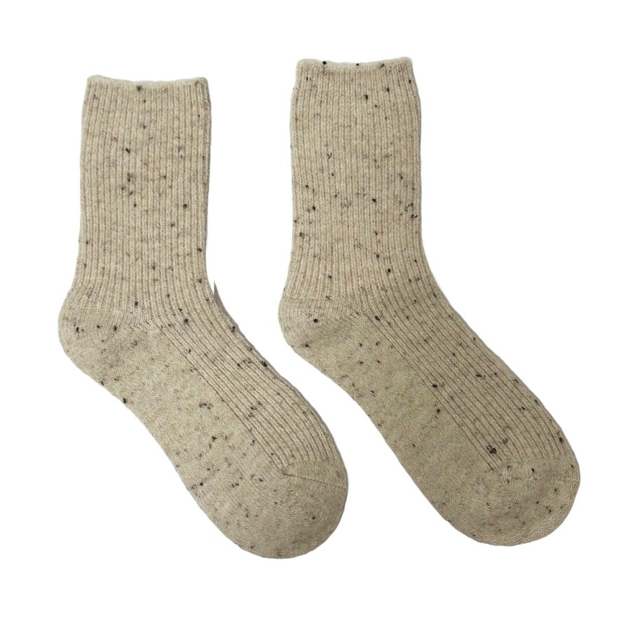 Women'S Apparel FLOOF | Floof Women'S Speckled Wool Blend Socks In Beige