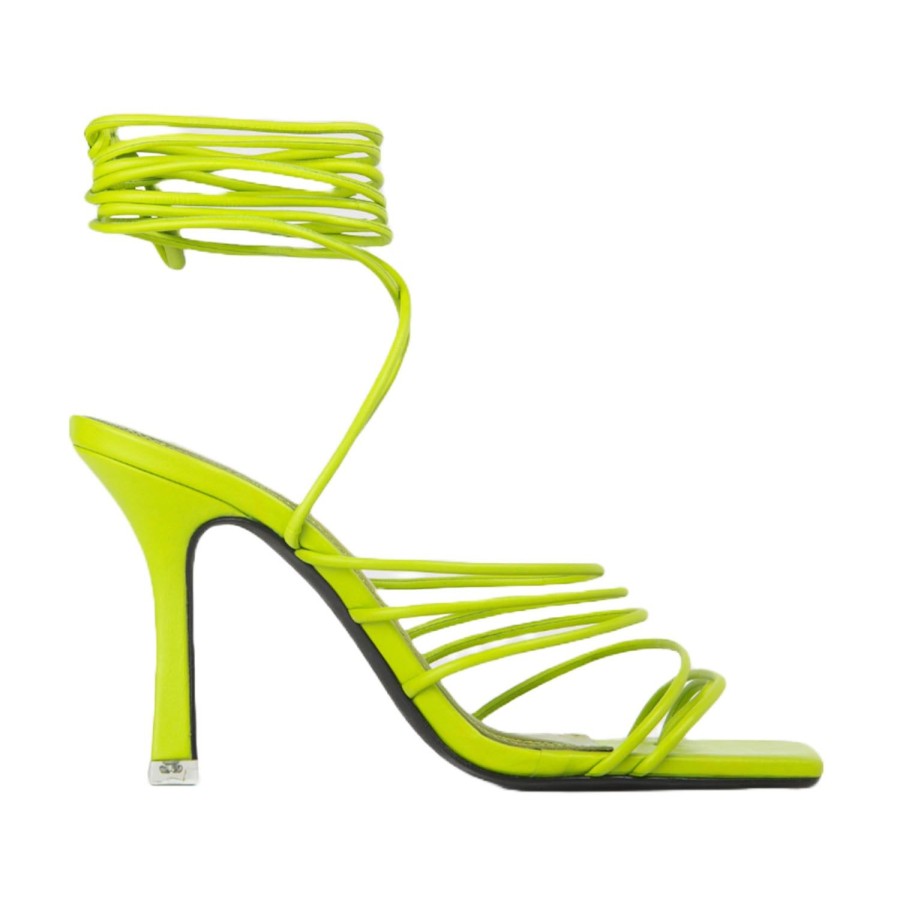 Women'S Shoes Black Suede Studio | Black Suede Studio Women'S Luisa In Lime Green