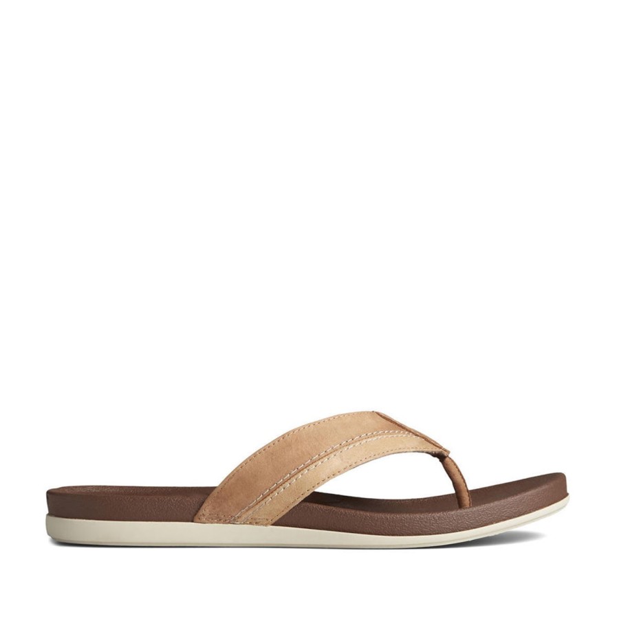 Men'S Shoes Sperry | Sperry Men'S Plushwave Thong In Tan