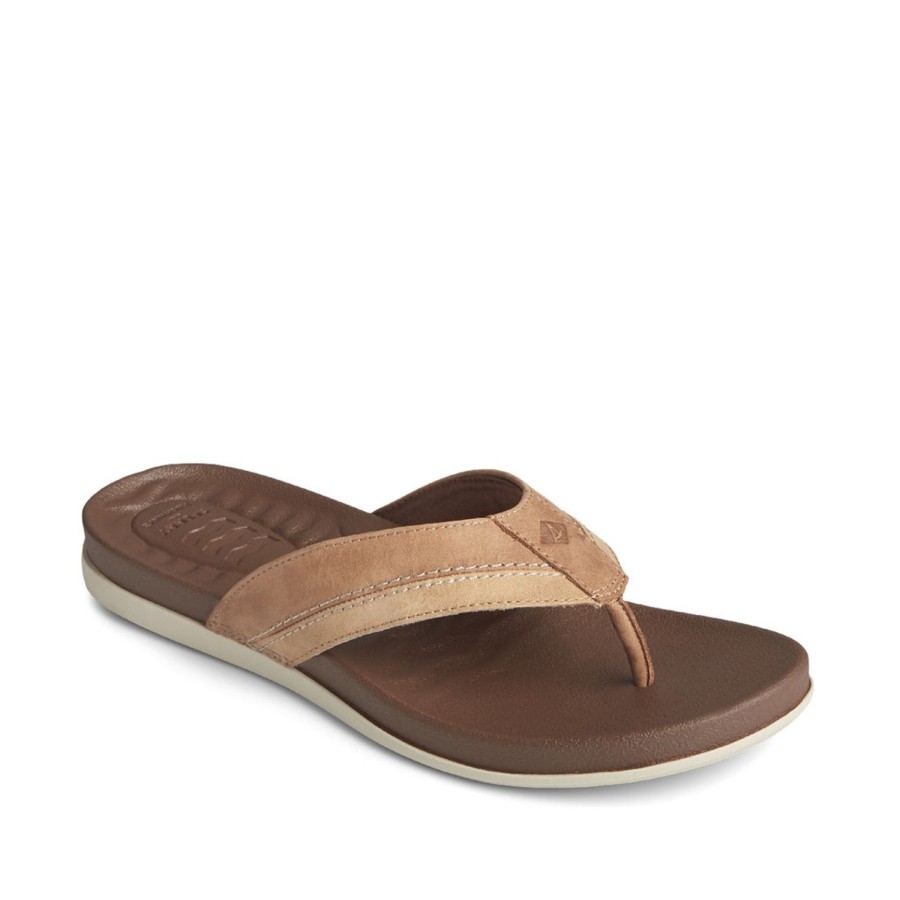 Men'S Shoes Sperry | Sperry Men'S Plushwave Thong In Tan