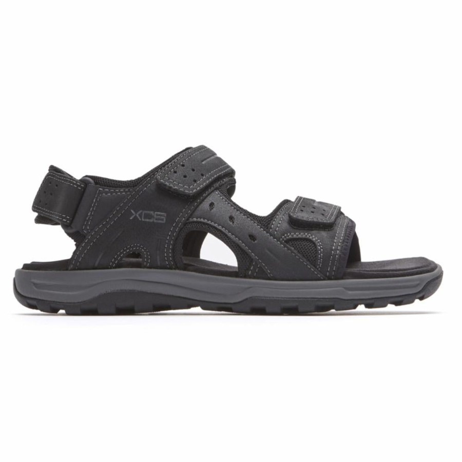 Men'S Shoes Rockport Men | Rockport Men'S Adjustable Sandal Trail Technique Sandal Black W