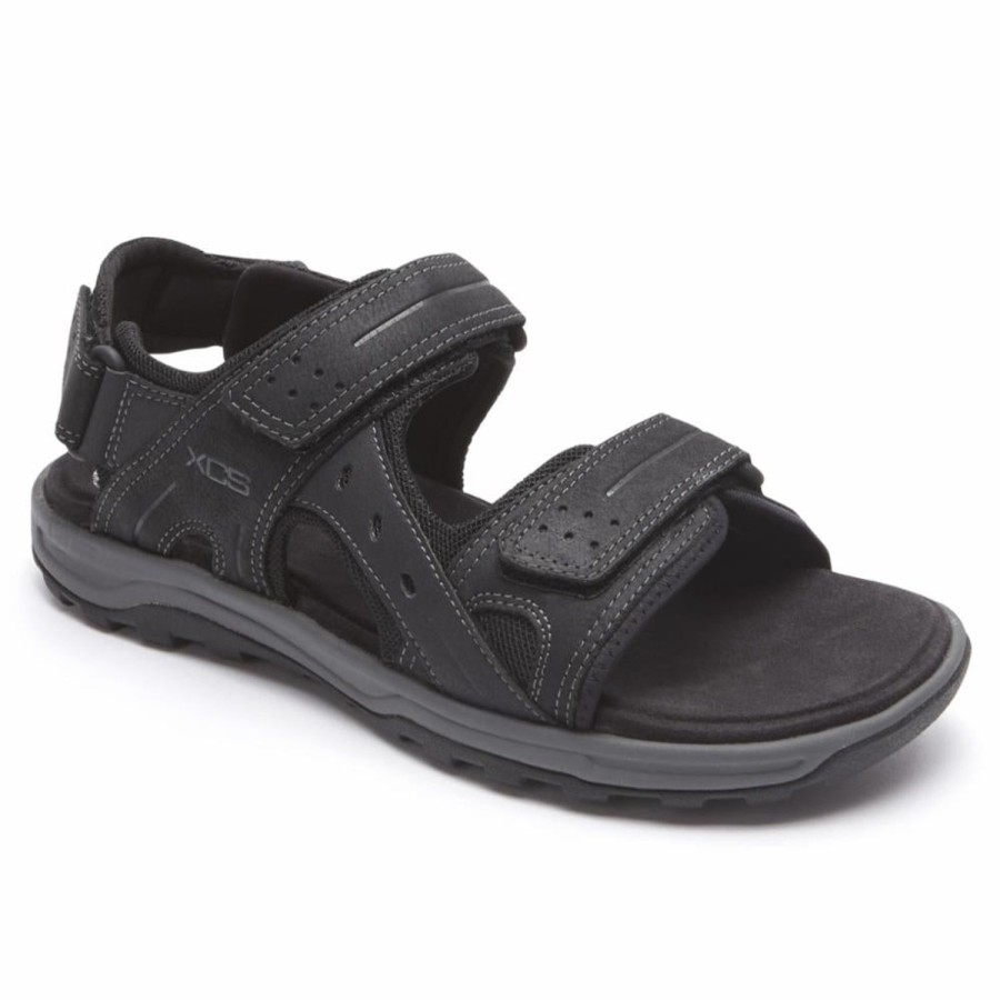 Men'S Shoes Rockport Men | Rockport Men'S Adjustable Sandal Trail Technique Sandal Black W