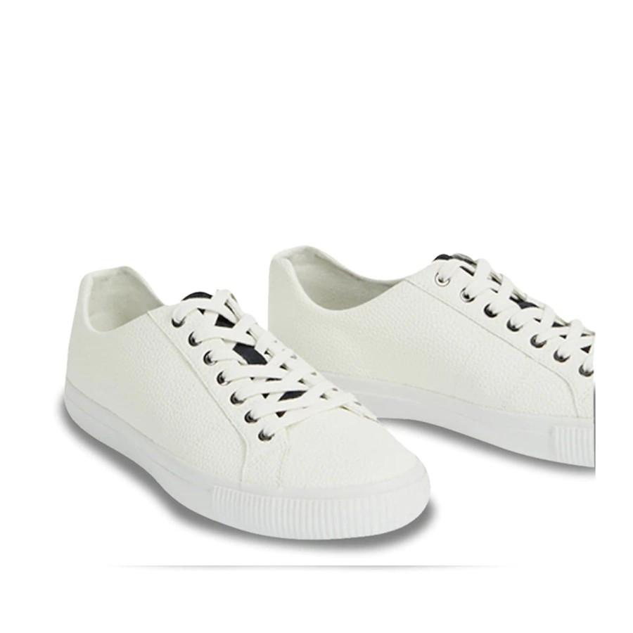 Men'S Shoes Ted Baker | Ted Baker Men'S Mfk-Borage-Cupsole Leather Sneaker In White