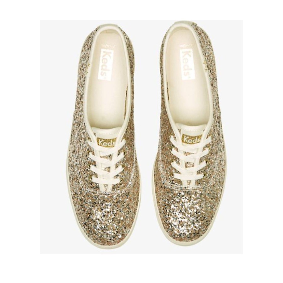 Women'S Shoes Keds | Keds Women'S Champion Glitter Celebration In Gold