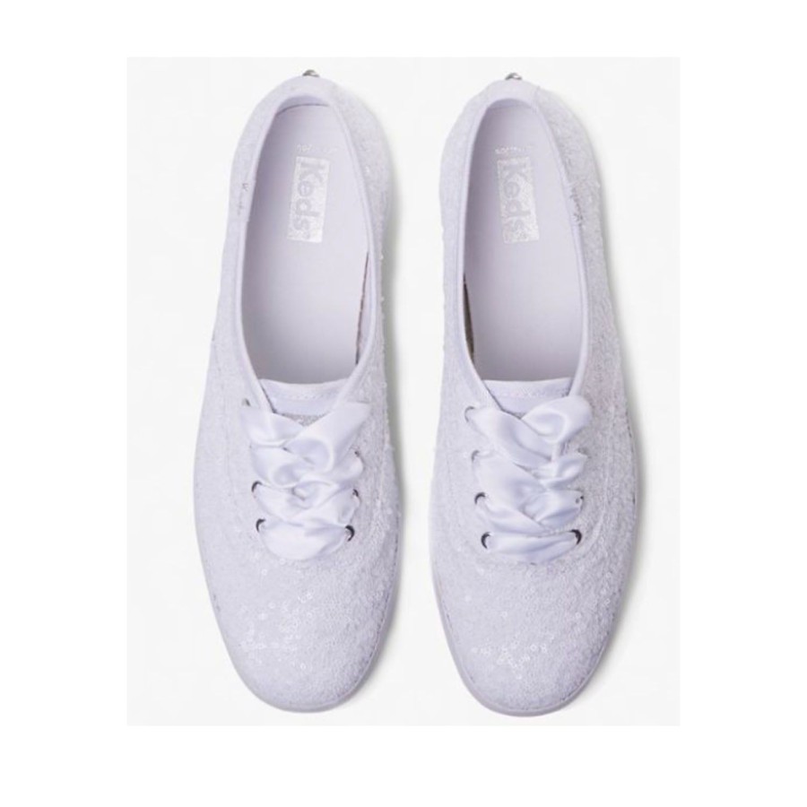 Women'S Shoes Keds | Keds Women'S Champion Sequins Celebration In White