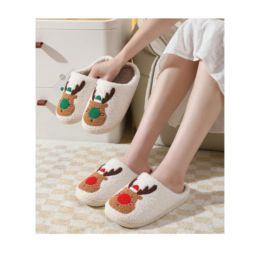 Women'S Shoes FLOOF | Floof Rudolph Slippers In Red