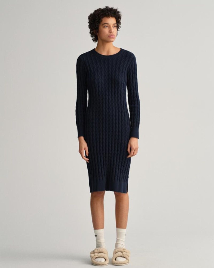 Women'S Apparel Gant Apparel Womens | Gant Apparel S Women'S D1. Twisted Cable Dress Iterations Blue Reg