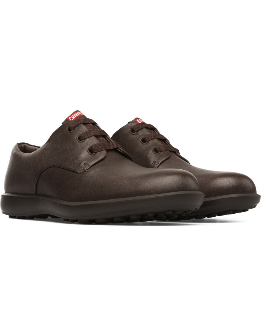 Men'S Shoes Camper | Camper Men'S Atom Work In Dark Brown