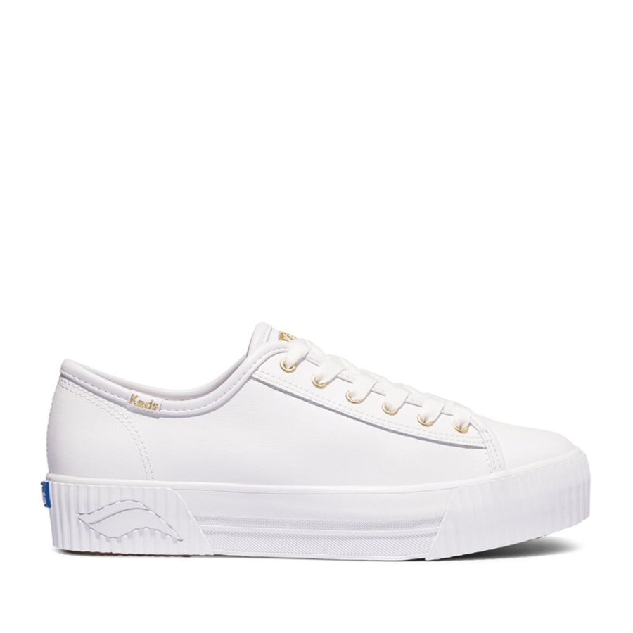 Women'S Shoes Keds | Keds Women'S Triple Kick Amp Leather In White