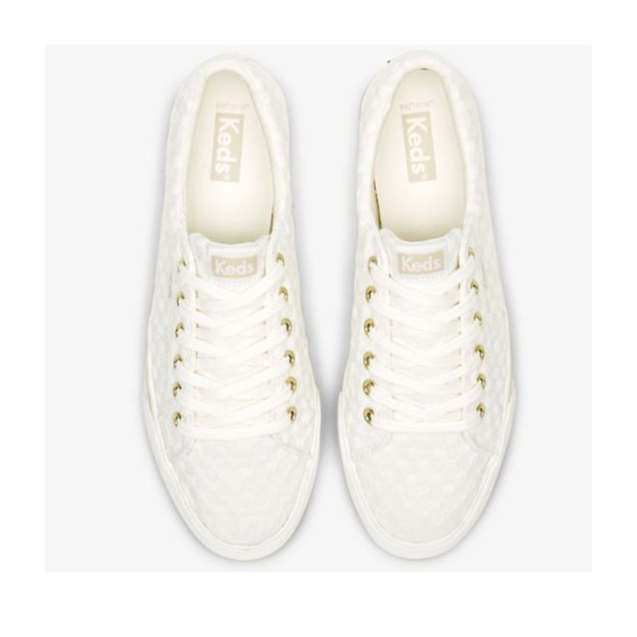 Women'S Shoes Keds | Keds Women'S Jump Kick Duo Dot Eyelet In Snow White