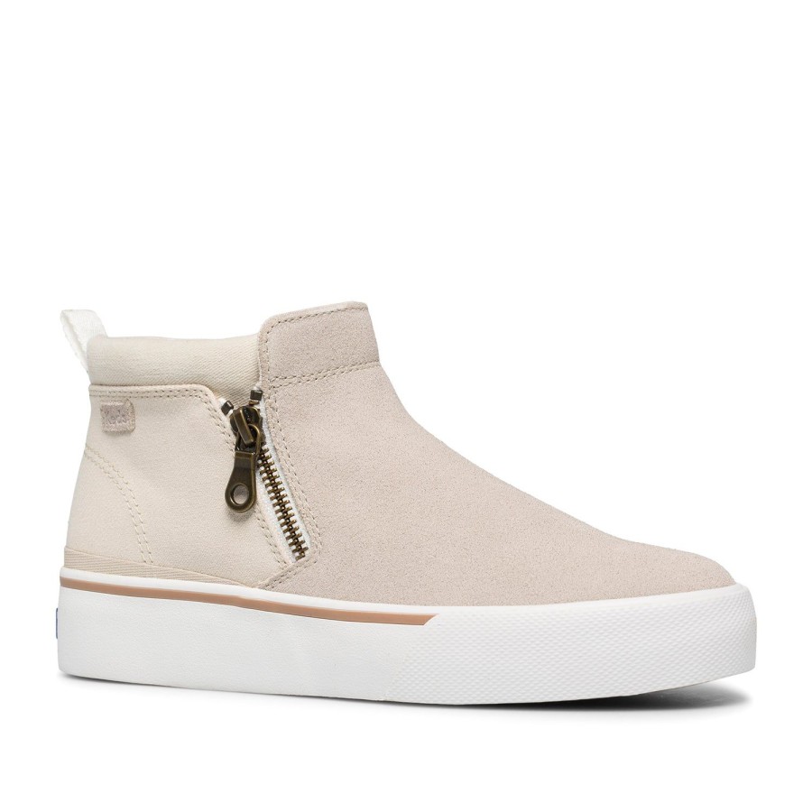 Women'S Shoes KEDS | Keds Women'S Cooper Zip Bootie Suede/Canvas In Latte