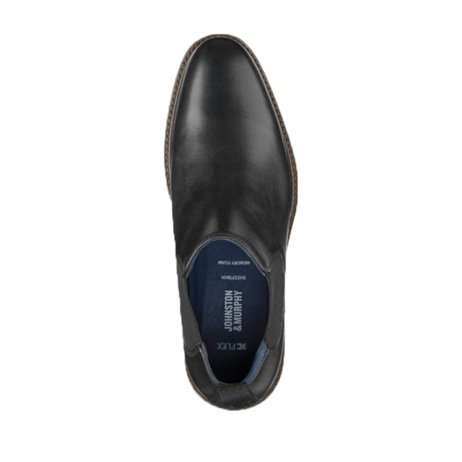 Men'S Shoes JOHNSTON & MURPHY | Johnston & Murphy Men'S Xc Raleigh Chelsea Boots In Black