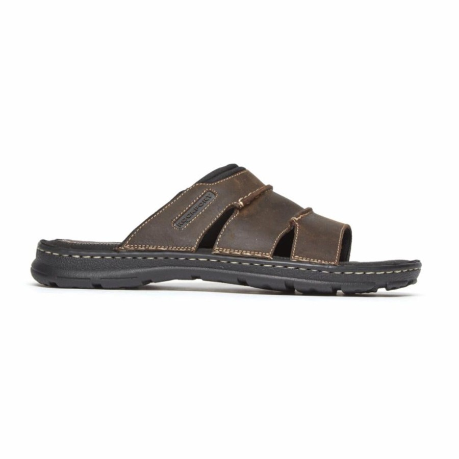 Men'S Shoes Rockport Men | Rockport Men'S Slide Darwyn Brown M