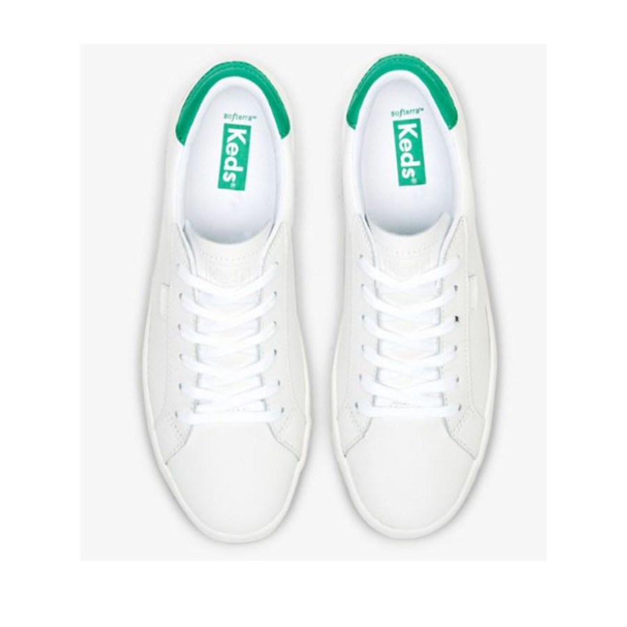 Women'S Shoes Keds | Keds Women'S Ace Leather In White/Green