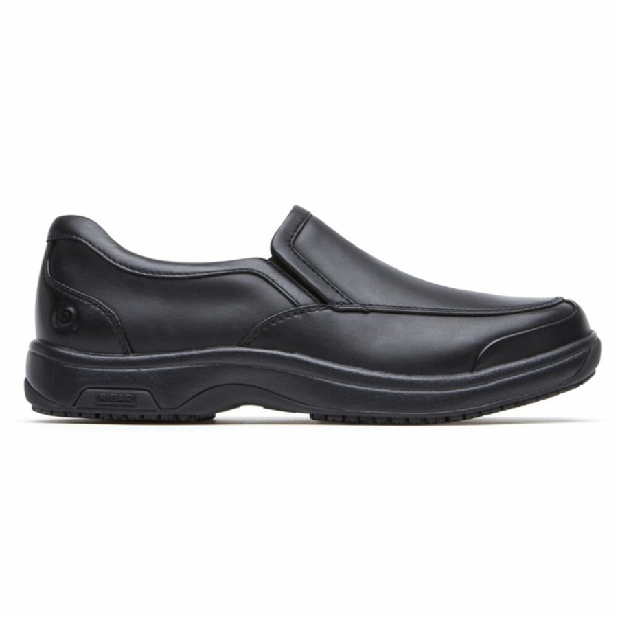 Men'S Shoes Dunham | Dunham Men'S Battery Park Service Slip-On 8000 Service Black 2E