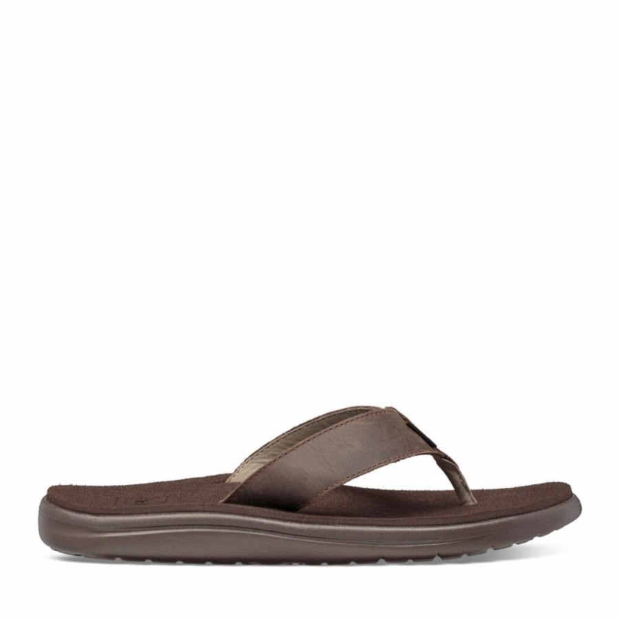 Men'S Shoes Teva Men | Teva Men'S Voya Flip Leather Brown M