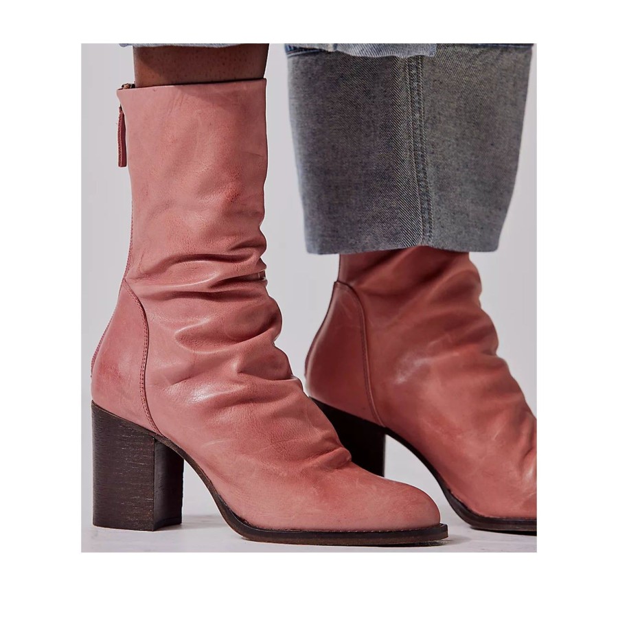 Women'S Shoes FREE PEOPLE | Free People Women'S Elle Block Heel Boot In Sunset Sand